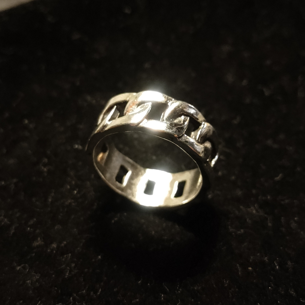 NEW Chunky Silver Chain Link Ring